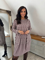 Wine Geometric Dress Maddie